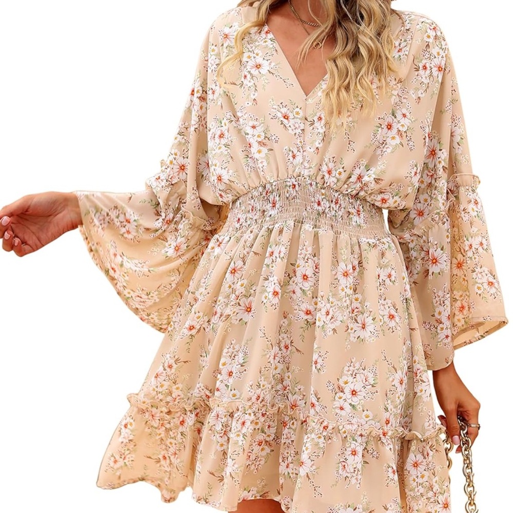 JOLLYCODE Floral Fall Autumn Dress pumpkin patch photoshoot Size Small‎